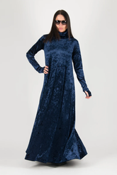 High Neck Maxi Dress with Thumb Hole | Ebham closh